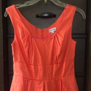 Peach/ coral pleated dress